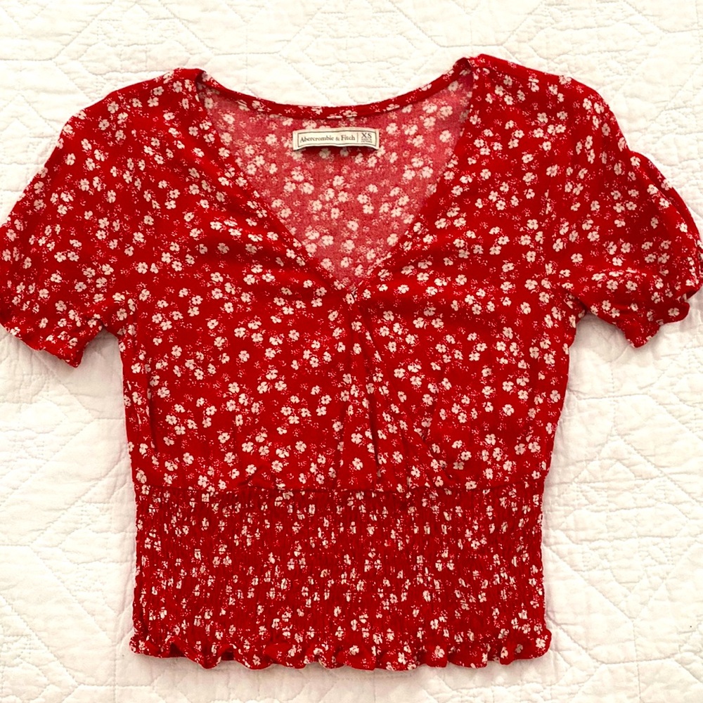Red Floral Top